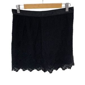 J.Crew Factory Scalloped Lace Mini Skirt Black Women’s 2